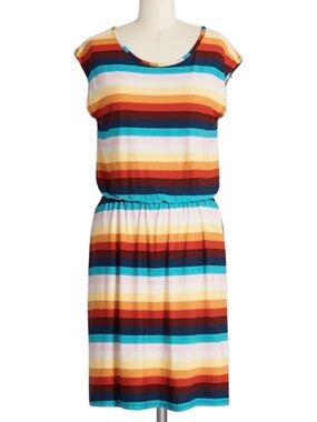 ModCloth Multicolor Striped Midi Dress